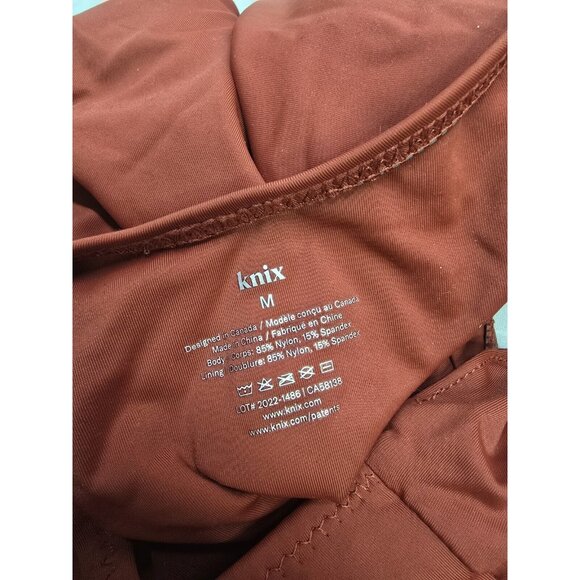 Knix Balcony Cup One Piece Wide Strap Back Tie Closure Swimsuit Size Medium-Lava - Picture 4 of 9